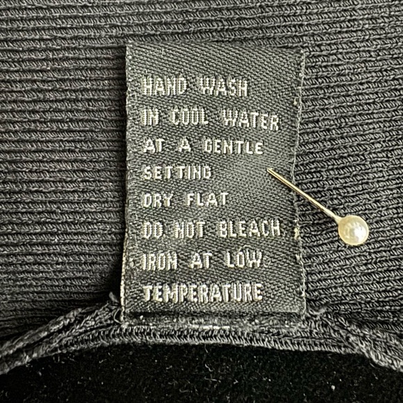 Women’s Black Sweater - Cyrus - Scoop Neck & 3/4 Sleeves with Fringe - Size M - Picture 14 of 16